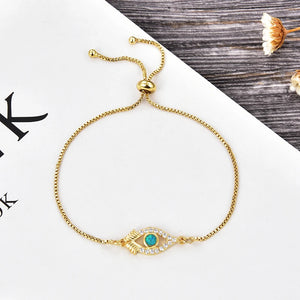 Kamov Zirconia Charm Evil Eye Bracelet Party Gift
