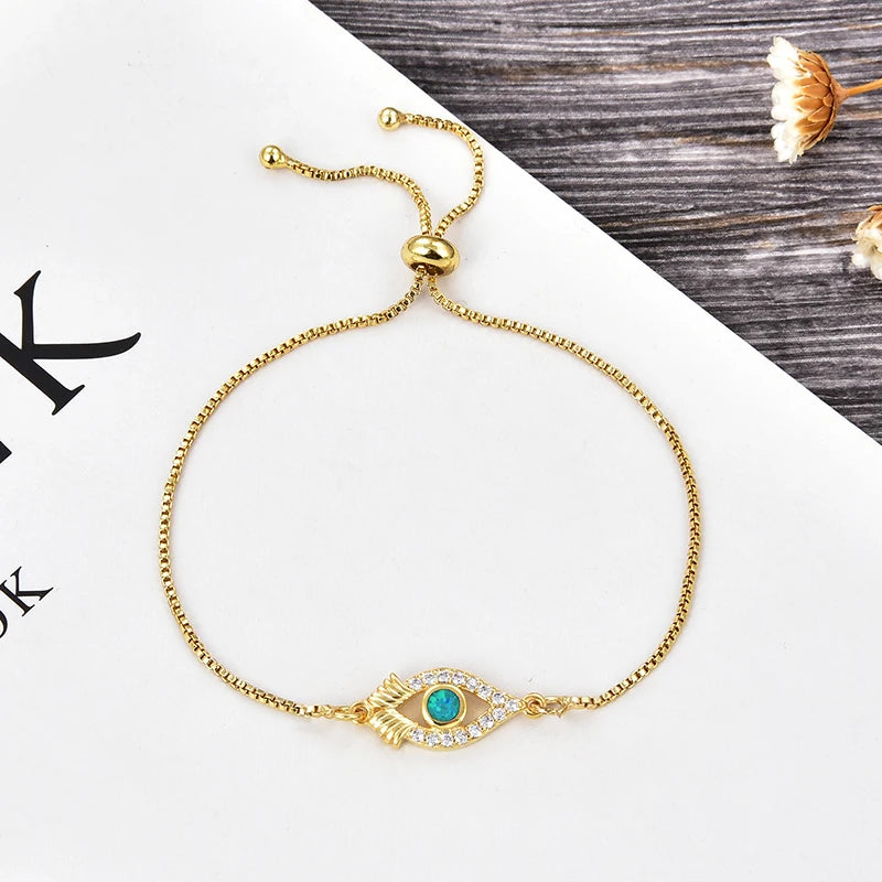 Kamov Zirconia Charm Evil Eye Bracelet Party Gift