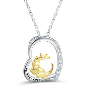 Kangaroo Necklace 925 Sterling Silver Animal Pendant Necklace