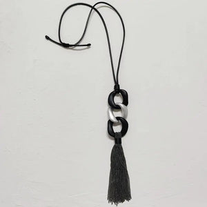 Boho Tassel Necklace Acrylic Chain Pendant Rope Necklace Women's Jewelry
