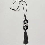 Boho Tassel Necklace Acrylic Chain Pendant Rope Necklace Women's Jewelry