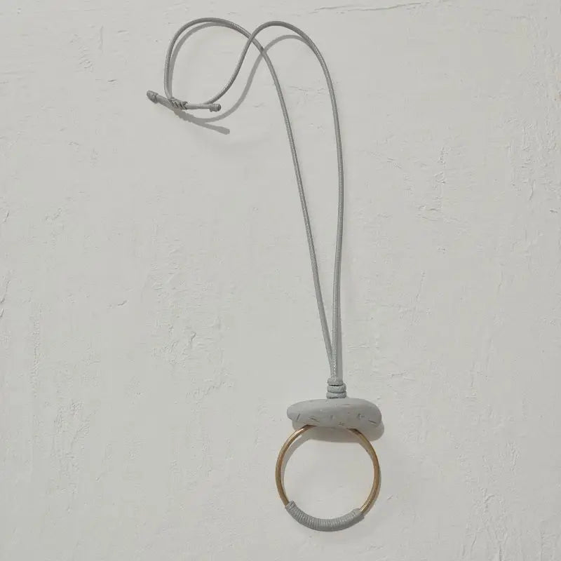 Long Stone Pendant Necklace Boho Hand Braided Minimalist Jewelry