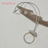 Long Stone Pendant Necklace Boho Hand Braided Minimalist Jewelry