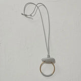Long Stone Pendant Necklace Boho Hand Braided Minimalist Jewelry