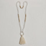 Kara&Kale Pendant Tassel Necklace Wooden Bead Resin Jewelry