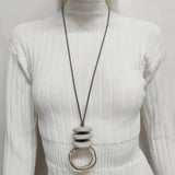 Kara&Kale Stone Pendants Metal Circle Resin Necklaces