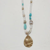 Kara&Kale Drop Pendant Natural Stone Jewelry Beaded Necklace
