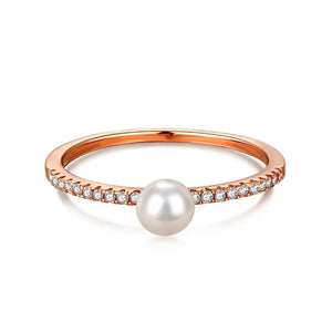 Minimalist Barak Pearl Ring for Women in Sterling Silver