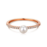 Minimalist Barak Pearl Ring for Women in Sterling Silver