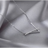 Karopel 925 Silver V-shaped Geometric Necklace for Women