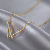 Karopel 925 Silver V-shaped Geometric Necklace for Women