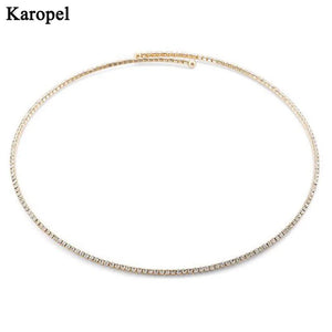 Karopel Rhinestone Round Iced-Out Necklace for Women