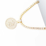 Hip Hop CZ Bitcoin Pendant Custom Necklace