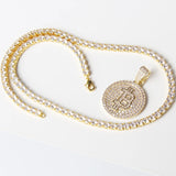 Hip Hop CZ Bitcoin Pendant Custom Necklace