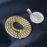 Hip Hop CZ Bitcoin Pendant Custom Necklace