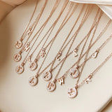Karopel Letter Pendants Necklace CZ Zircon Bohemian Couple Long Jewelry