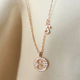 Karopel Letter Pendants Necklace CZ Zircon Bohemian Couple Long Jewelry