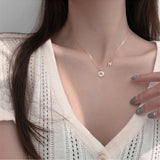 Karopel Letter Pendants Necklace CZ Zircon Bohemian Couple Long Jewelry