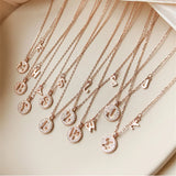 Karopel Letter Pendants Necklace CZ Zircon Bohemian Couple Long Jewelry