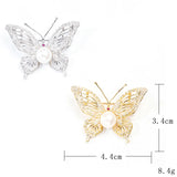 Butterfly Shape Brooches Silver CZ Crystal Marquise Zircon Pins
