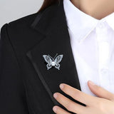 Butterfly Shape Brooches Silver CZ Crystal Marquise Zircon Pins