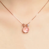 Karopel Rose Rabbit Crystal Pendant Necklace
