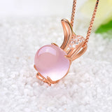 Karopel Rose Rabbit Crystal Pendant Necklace