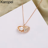 Karopel Shell Pearl Pendant Necklace with Sweets