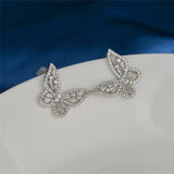 Zirconia Butterfly Stud Earring Crystal Gift Jewelry