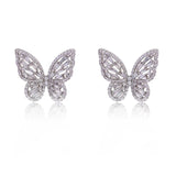 Zirconia Butterfly Stud Earring Crystal Gift Jewelry