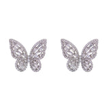 Zirconia Butterfly Stud Earring Crystal Gift Jewelry