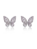Zirconia Butterfly Stud Earring Crystal Gift Jewelry