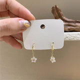 Karopel South Korea Tassels Flower Zircon Drop Earring Gift Party Jewelry