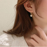 Karopel South Korea Tassels Flower Zircon Drop Earring Gift Party Jewelry