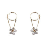 Karopel South Korea Tassels Flower Zircon Drop Earring Gift Party Jewelry