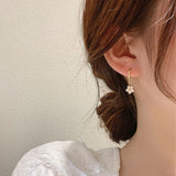Karopel South Korea Tassels Flower Zircon Drop Earring Gift Party Jewelry