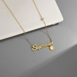 Karopel Zodiac Pendant Necklace, Direct English Name Disc Charm Necklace