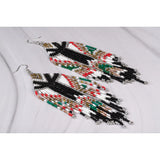 Kaseakia Beaded Tassel Dangle Earrings Boho Statement Fringe Drop Earrings