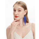 Bohemian Seed Bead Drop Earrings, Tassel Dangle Earring