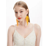 Bohemian Seed Bead Drop Earrings, Tassel Dangle Earring