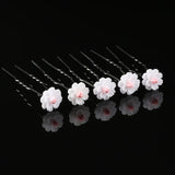 10pcs Pearl Resin Flower Hair Pin Clips Wedding Bridal Barrette Hot