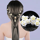 10pcs Pearl Resin Flower Hair Pin Clips Wedding Bridal Barrette Hot