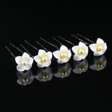 10pcs Pearl Resin Flower Hair Pin Clips Wedding Bridal Barrette Hot