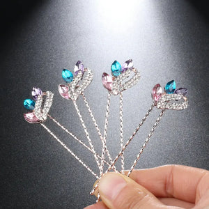 Crystal Rhinestone Flower Bridal Hairpins Wedding Hair Accessories