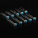 Crystal Rhinestone Rose Flower Bridal Hairpins