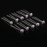 Crystal Rhinestone Rose Flower Bridal Hairpins