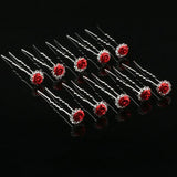Crystal Rhinestone Rose Flower Bridal Hairpins