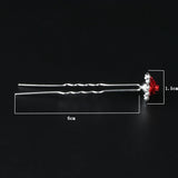 Crystal Rhinestone Rose Flower Bridal Hairpins