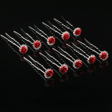 Crystal Rhinestone Rose Flower Bridal Hairpins