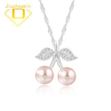925 Silver Cherry 8.5mm Pearl Pendant Necklace for Women Fine Jewelry